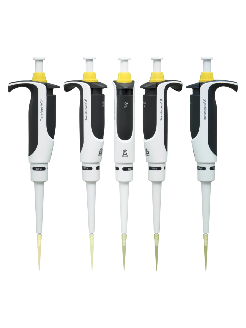 Micropipette (Automatic Pipette), Transferpette® S, Autoclavable, Single Channel, Yellow, 100 µl Fixed Volume, 0,6 µl Accuracy
