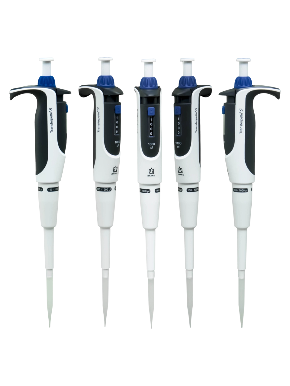 Micropipette (Automatic Pipette), Transferpette® S, Autoclavable, Single Channel, Blue, 100-1.000 µl Adjustable Volume (Analog), 6 µl Accuracy, 1 µl Subdivision