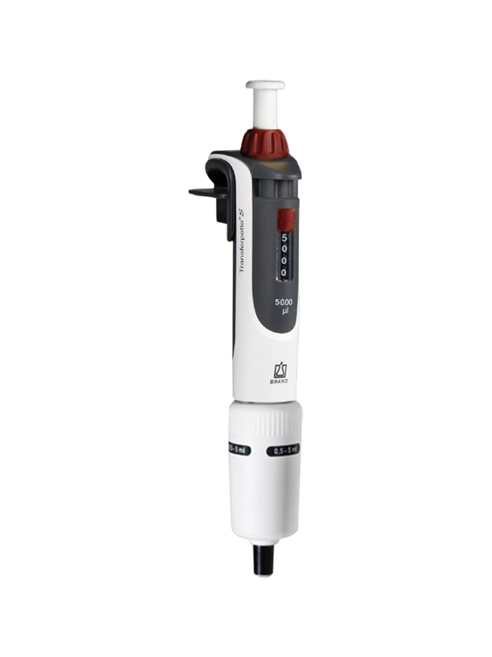 Mikropipet (Otomatik Pipet), Transferpette® S, Otoklavlanabilir, Tek Kanallı, Kırmızı, 500-5.000 µl Ayarlanabilir Hacimli (Analog), 30 µl Hassasiyet, 5 µl Artış