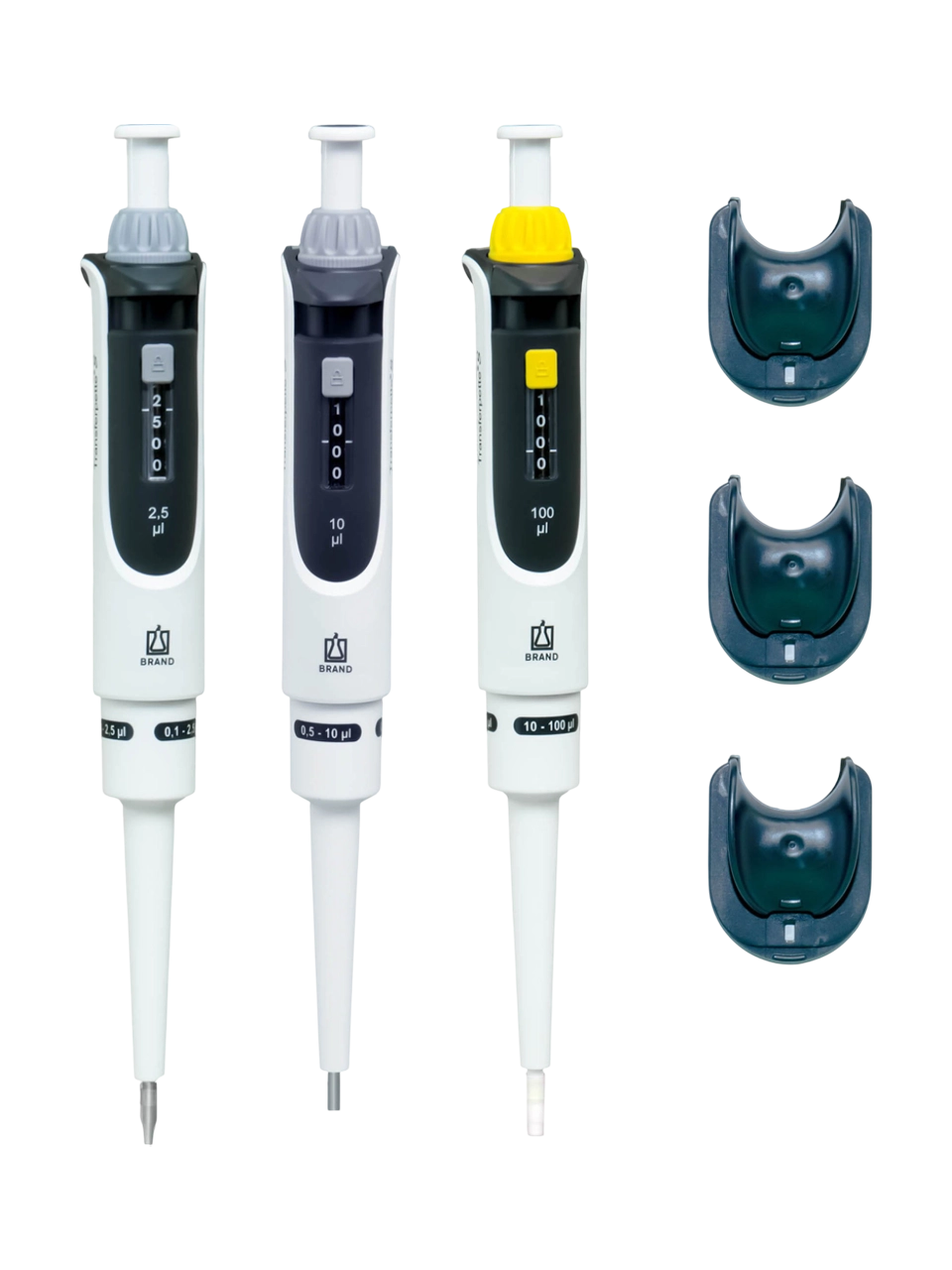 Mikropipet (Otomatik Pipet) Seti, Transferpette® S, Otoklavlanabilir, Tek Kanallı, (0,1-2,5 µl, 0,5-10 µl, 10-100 µl) Ayarlanabilir Hacimli (Analog)