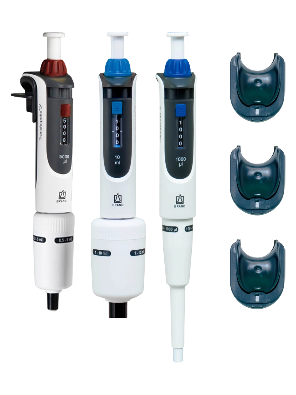 Micropipette (Automatic Pipette) Set, Transferpette® S, Autoclavable, Single Channel, (100-1.000 µl, 500-5.000 µl, 1.000-10.000 µl) Adjustable Volume (Analog)