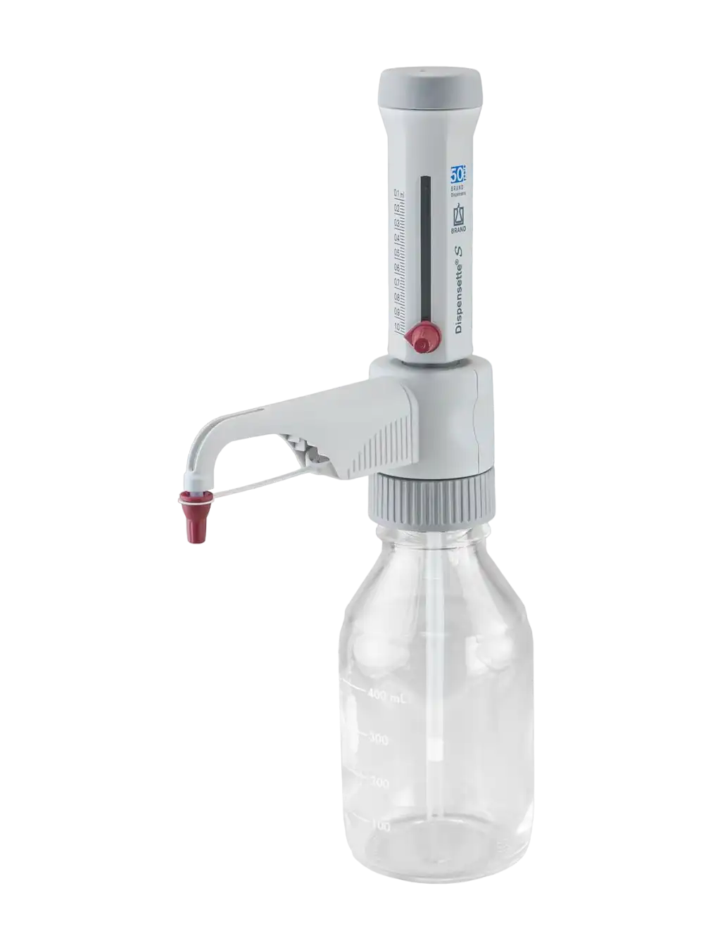 Şişe Üstü Dispenser, Dispensette® S, Vanasız, 2,5-25 ml Ayarlanabilir Hacimli (Analog), 0,125 ml Hassasiyet, 0,5 ml Artış