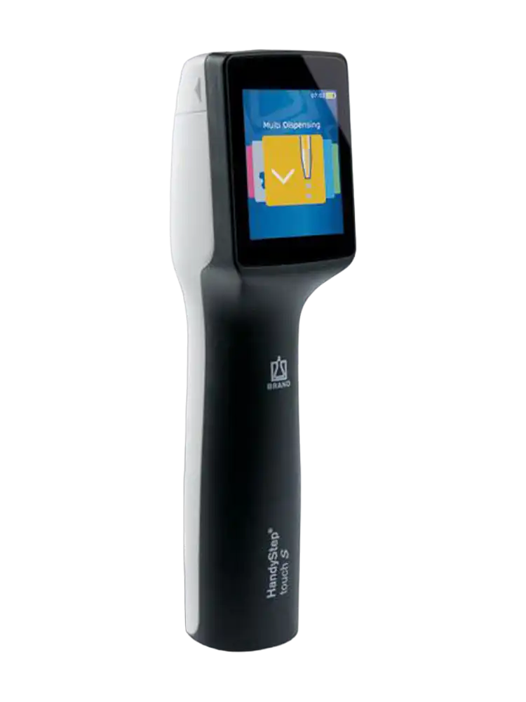 Repetitive Pipette, HandyStep® Touch S, Touchscreen, 1 µl-50 ml Volume Range, with 5 PD-Tips, Charging Stand and Shelf/Rack Mount