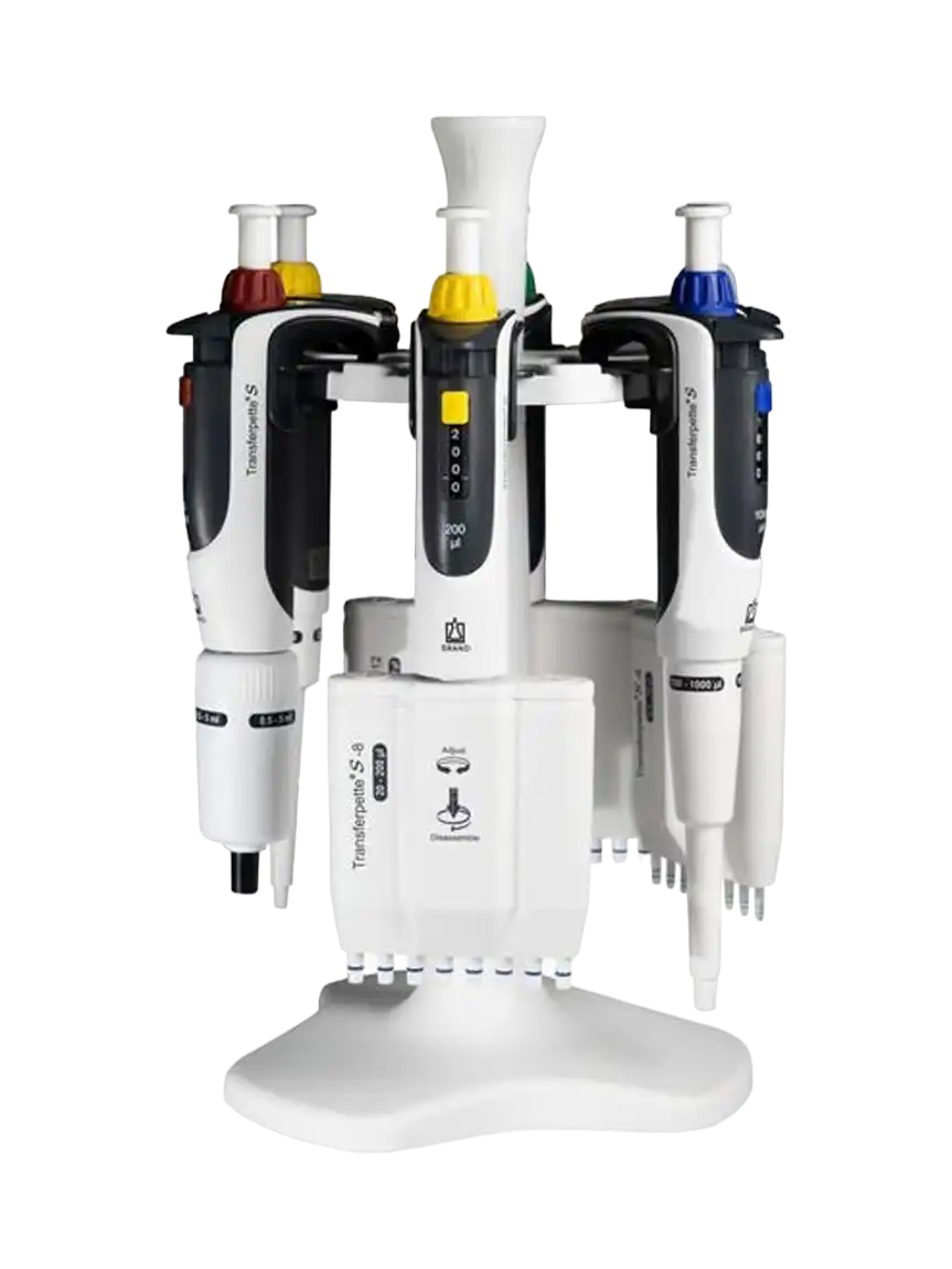 Pipette Stand, for Transferpette® S Single or Multichannel Automatic Pipettes, W/O Charging Adapter, 6 Pipette Capacity