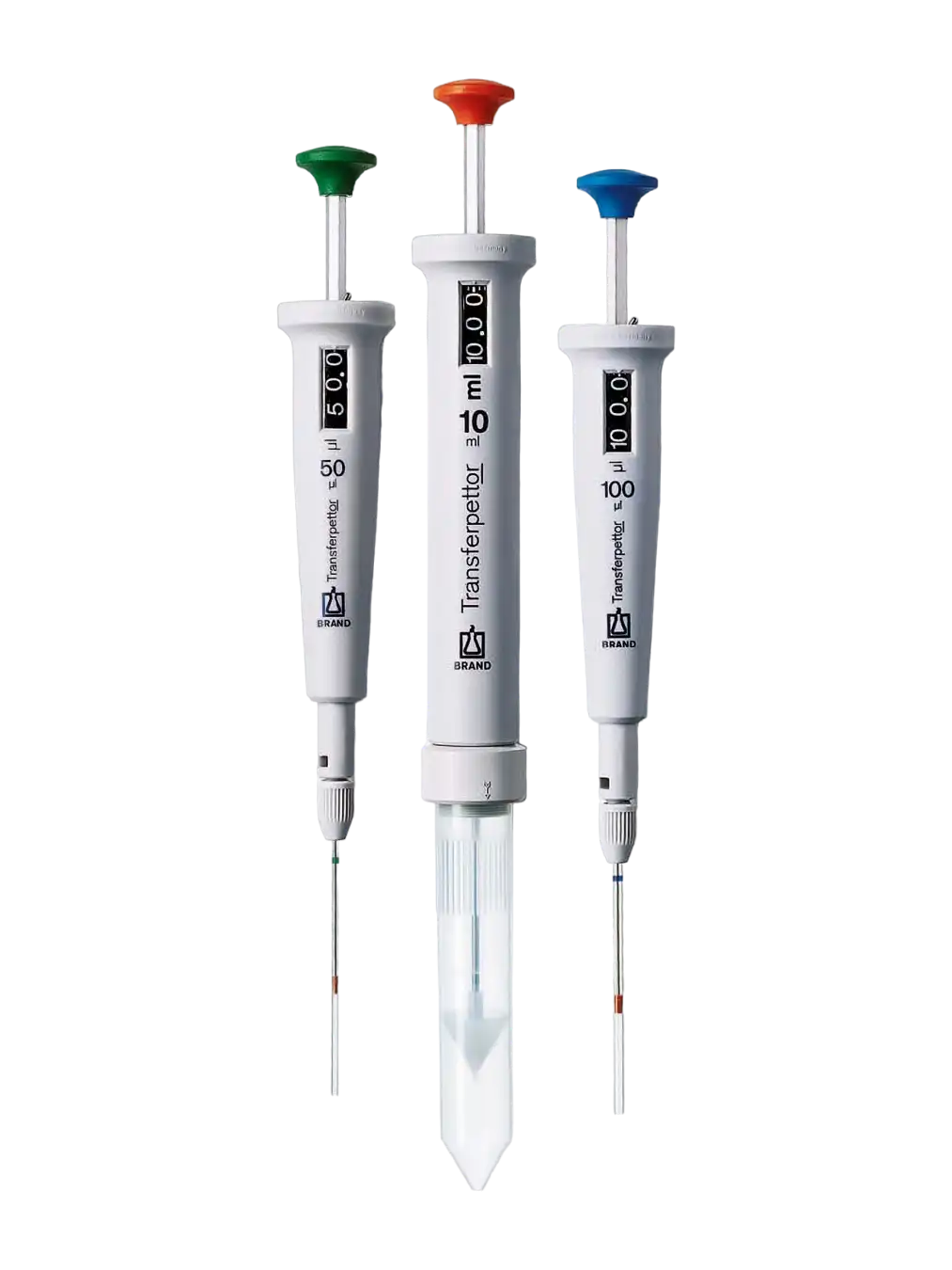 Micropipette (Piston Type), Transferpettor, Non-Autoclavable, Single Channel, Green, 100-500 µl Adjustable Volume (Digital), 2,5 µl Accuracy, 1 µl Subdivision