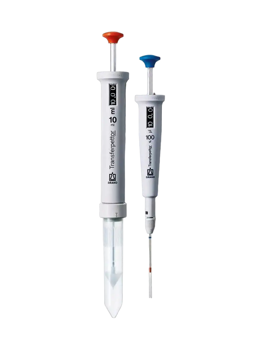 Micropipette (Piston Type), Transferpettor, Non-Autoclavable, Single Channel, Orange, 2.000-10.000 µl Adjustable Volume (Digital), 50 µl Accuracy, 10 µl Subdivision