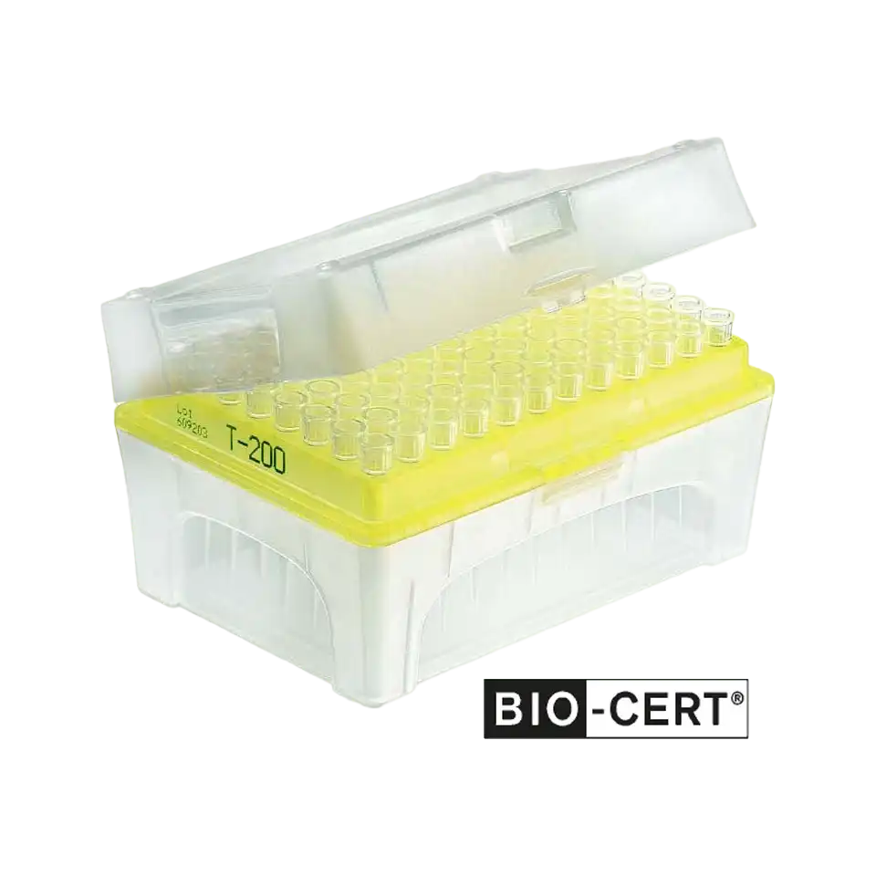 Pipette Tips, P.P, Clear, CE-IVD, Autoclavable, 2-20 μl, with Filter, Sterile (BIO-CERT®), 50 mm Length, (10 x 96 rack), 960 pcs/box