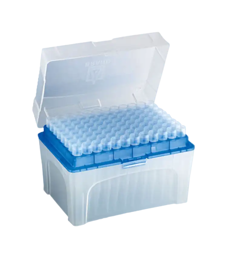 Pipette Tips, P.P, Clear, CE-IVD, Autoclavable, 50-1.000 μl, W/O Filter, Non-sterile, 70 mm Length, (5 x 96 rack), 480 pcs/box