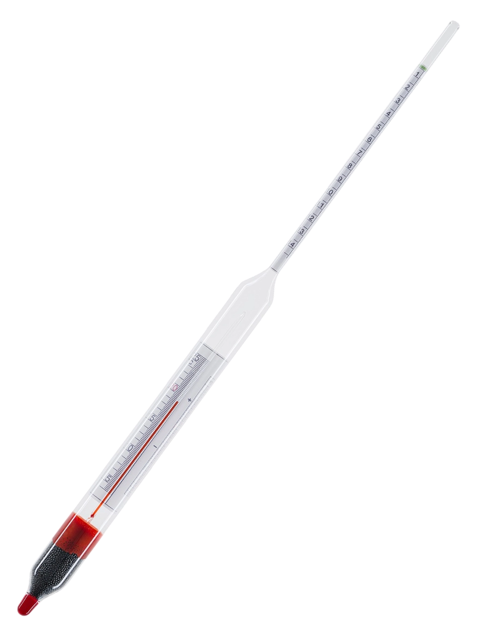 Sakarimetre, Cam, 0.9-14.5%, Normal, 380 mm Uzunluk, Termometreli