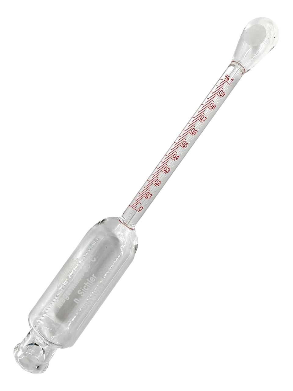 Butyrometer, Glass, 0-1%: 0.01, for Skim Milk according to Sichler’s Method (Closed Bulb) (Certificated) 