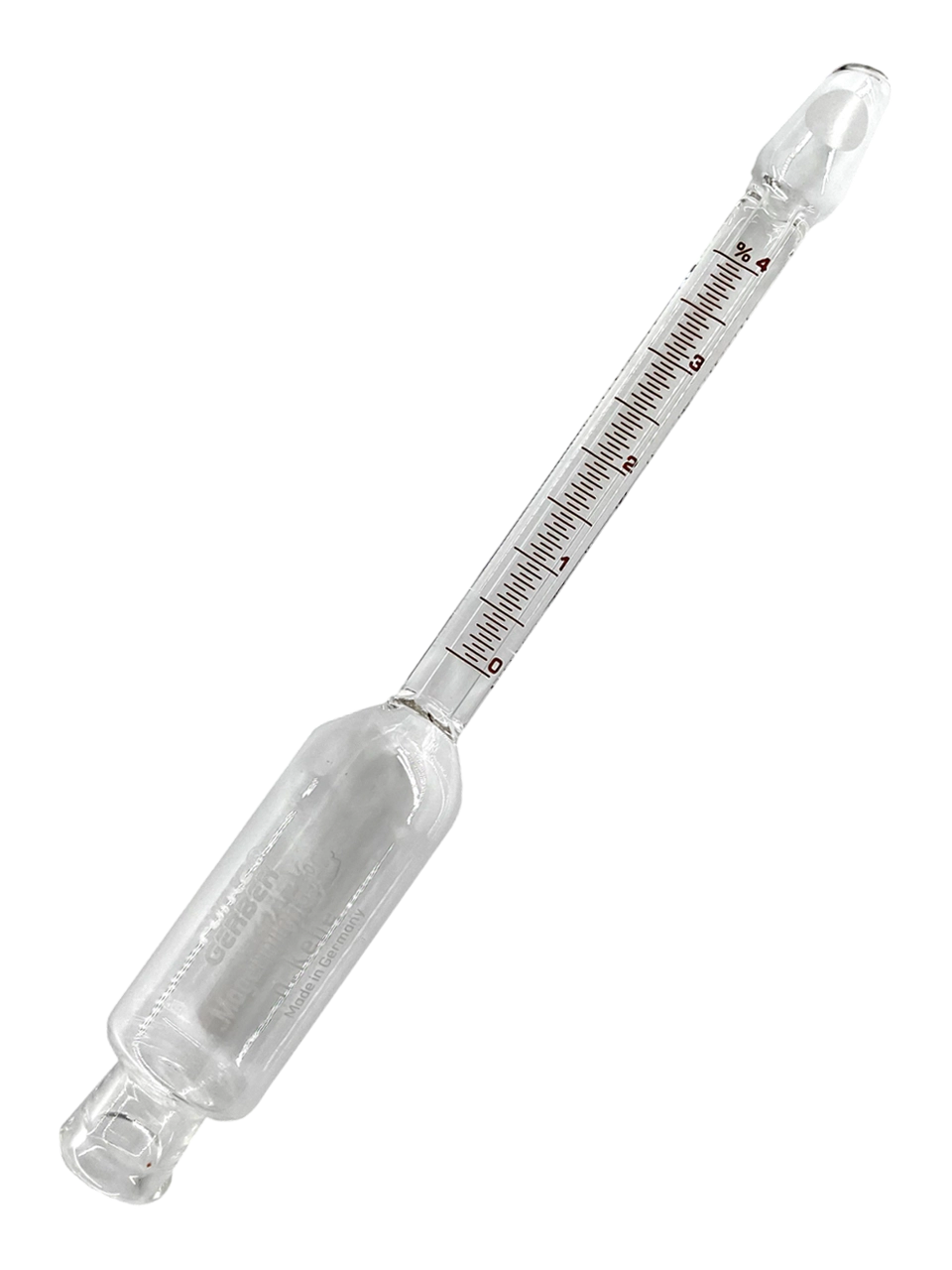 Butyrometer, Glass, 0-4%: 0.05, for Skim Milk according to Kehe’s Method