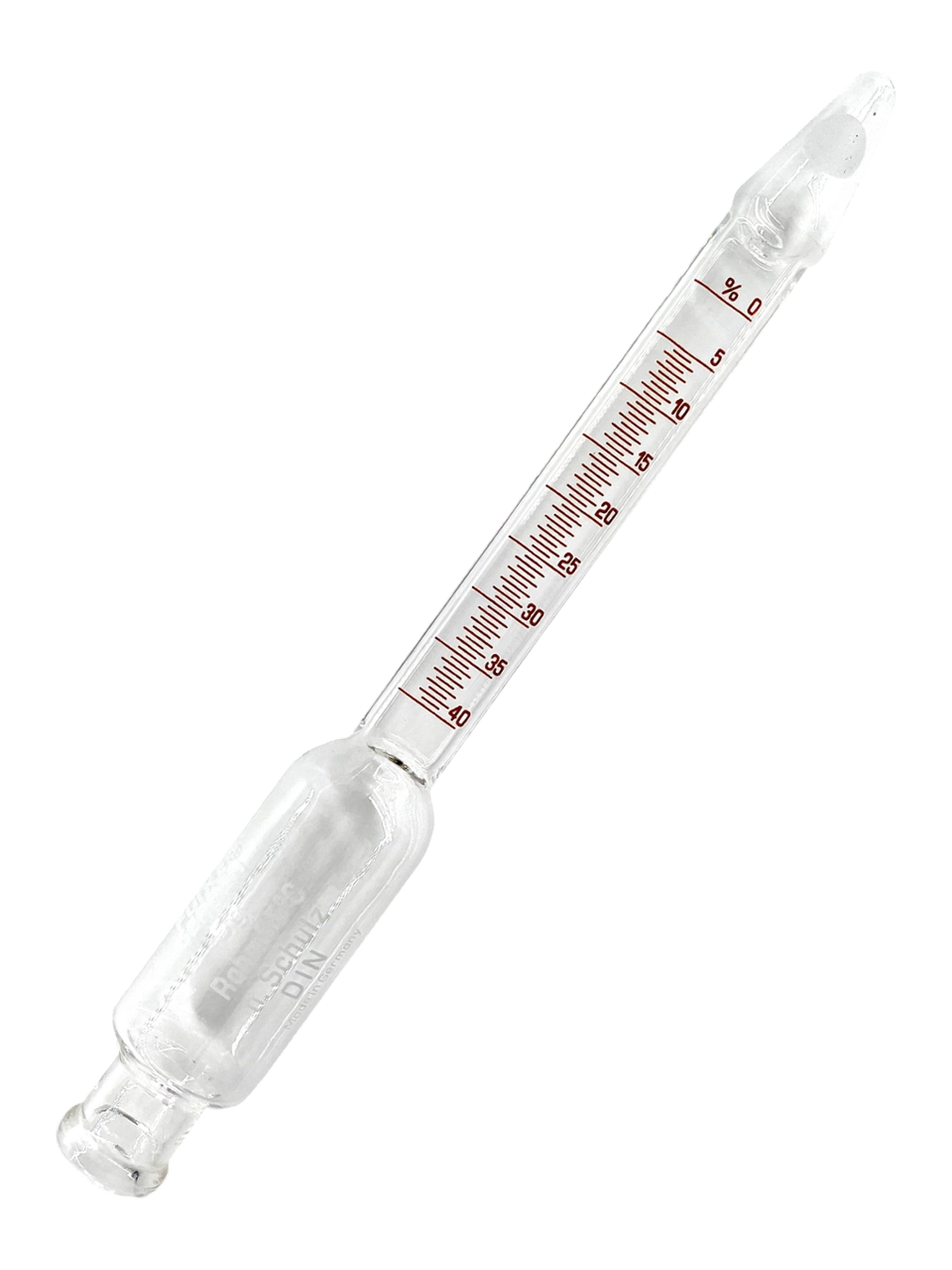 Butyrometer, Glass, 0-5-40%: 0.5, for Cream according to Schulz-Kley’s Weighing Method