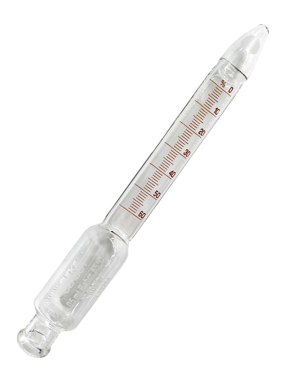 Butyrometer, Glass, 0-60%: 1.0, for Cream according to Koehler’s Measuring Method