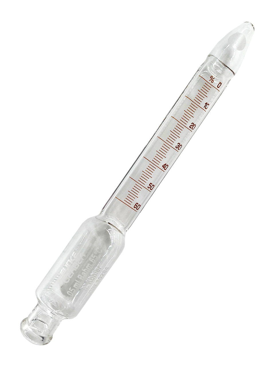 Butyrometer, Glass, 0-60%: 1.0, for Cream according to Koehler’s Measuring Method