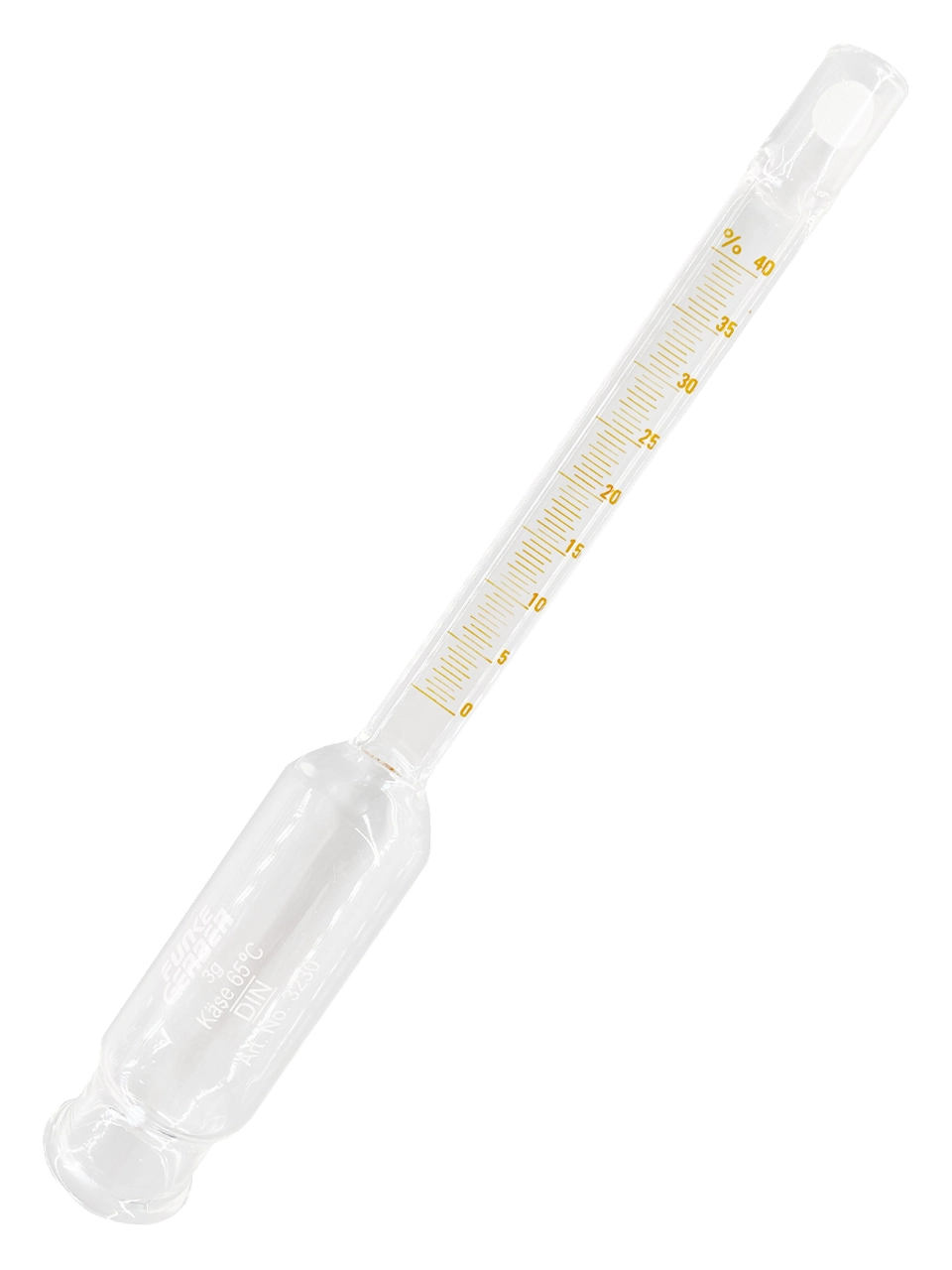 Butyrometer, Glass, 0-40%: 0.5, for Cheese according to Van Gulik’s Weighing Method