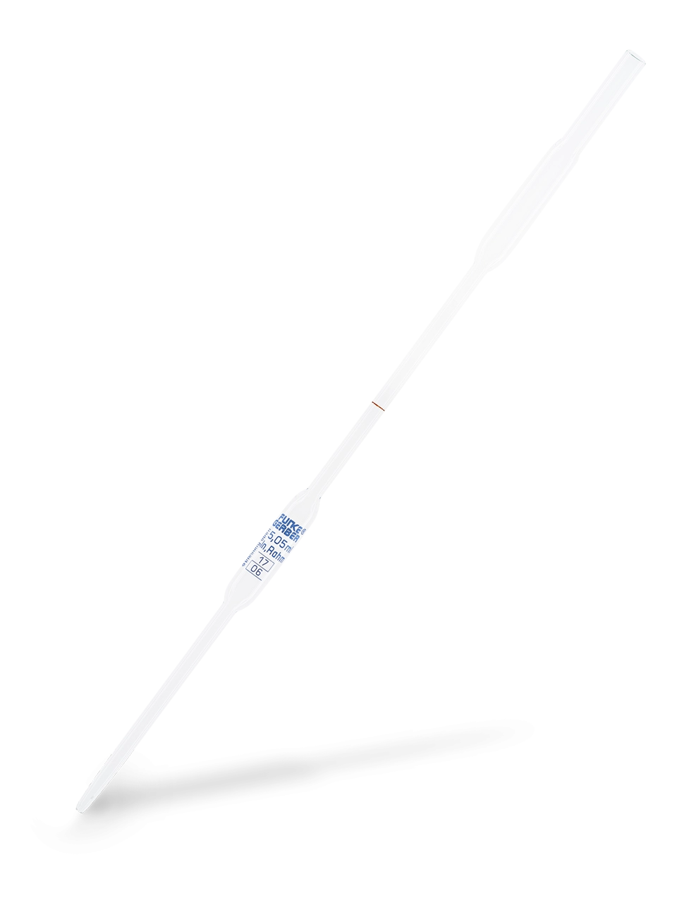 Pipet, Nötr Cam, Bullu, Tek Halka İşaretli, Krema İçin, 5,05 ml Hacim