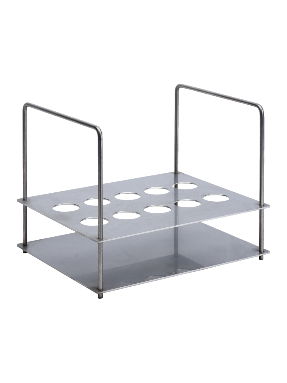 Mojonnier Extraction Tube Stand, Stainless Steel, 10 Well, 280 x 225 x 227 mm