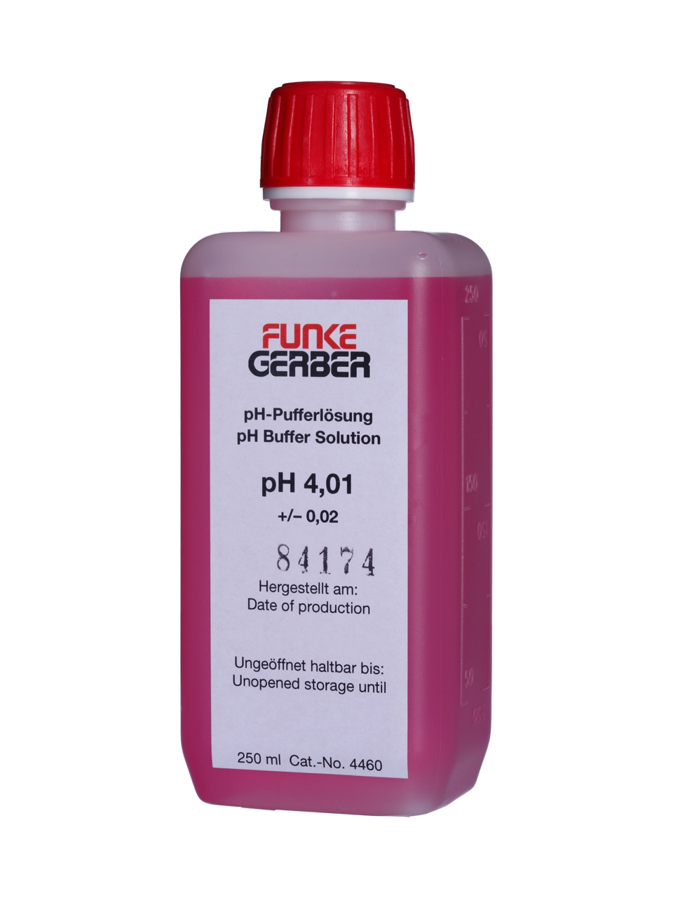 pH Tampon Kalibrasyon Standart Solüsyonu, pH 4.01, Kırmızı - 250 ml