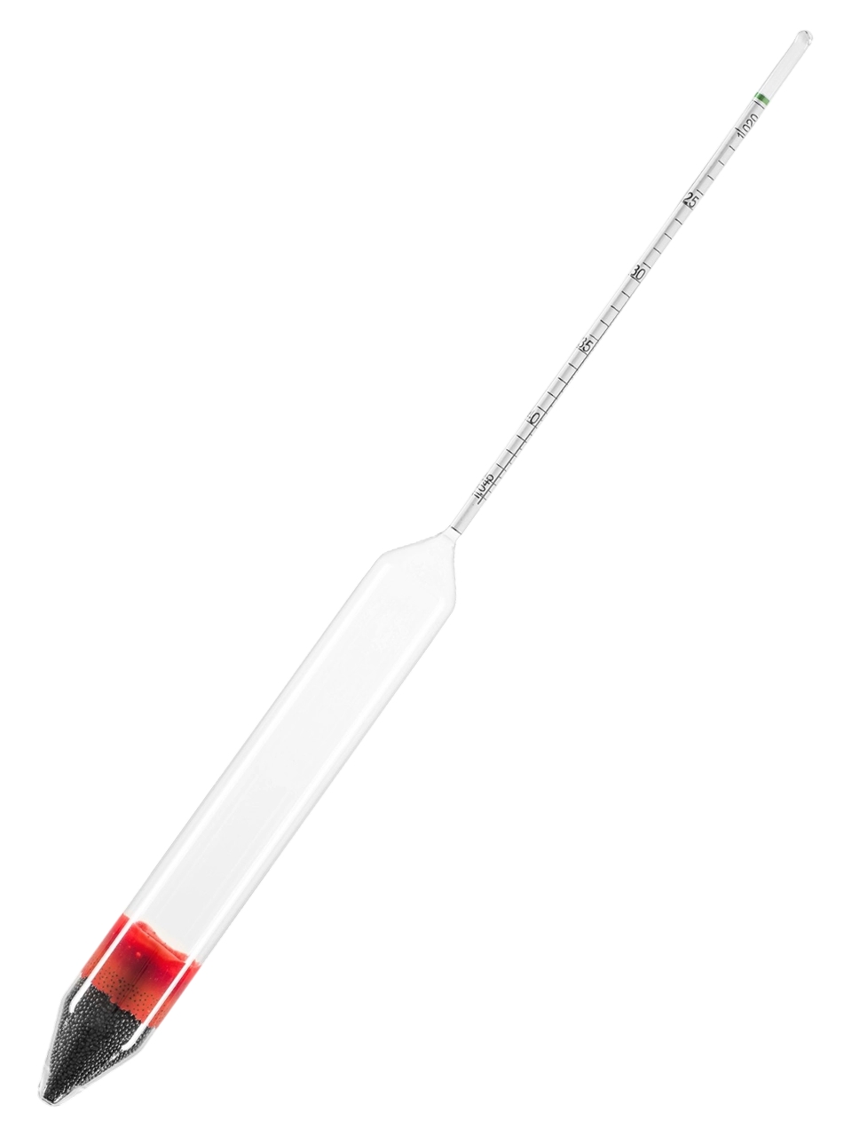 Hidrometre, Cam, 1.020-1.045: 0.0005 g/ml, Süt İçin, 330 mm Uzunluk, Termometresiz