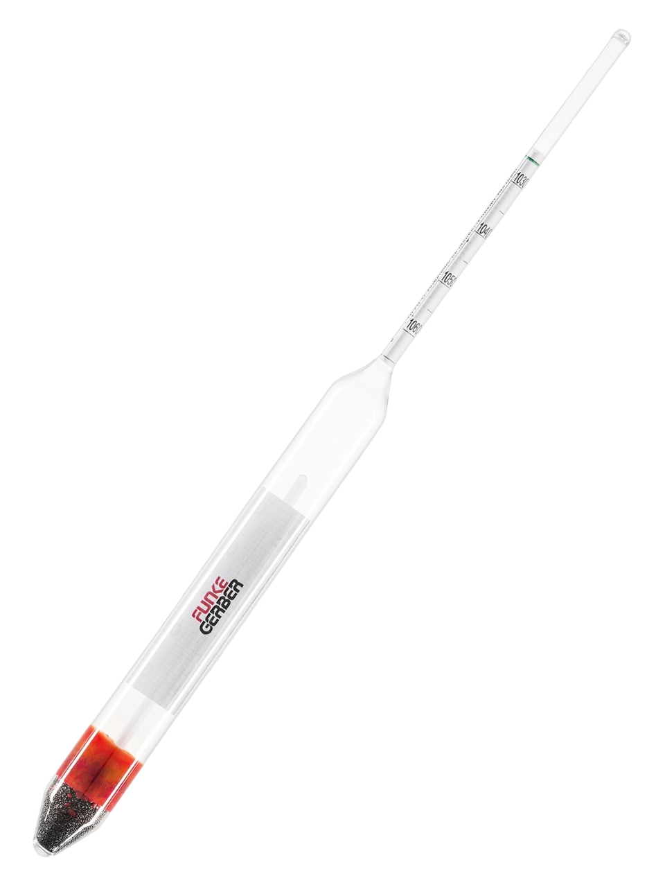 Hidrometre, Cam, 1.030-1.060: 0.001g/ml, Yoğurt ve Kakaolu İçecekler İçin, 240 mm Uzunluk, Termometreli