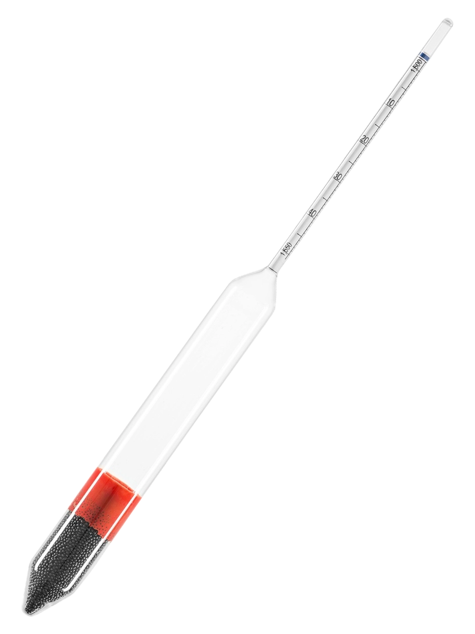 Hydrometer, Glass, 1.500-1.550: 0.001 g/ml, for Sulphuric Acid, 270 mm Length, without Thermometer