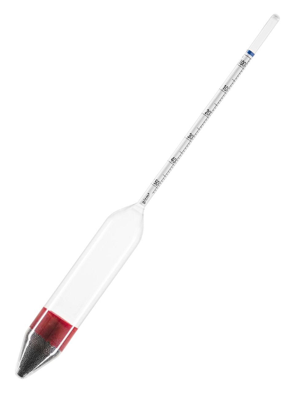 Hidrometre, Cam, 1.100-1.150: 0.001 g/ml, Çeşitli Sıvılar İçin, 270 mm Uzunluk, Termometresiz