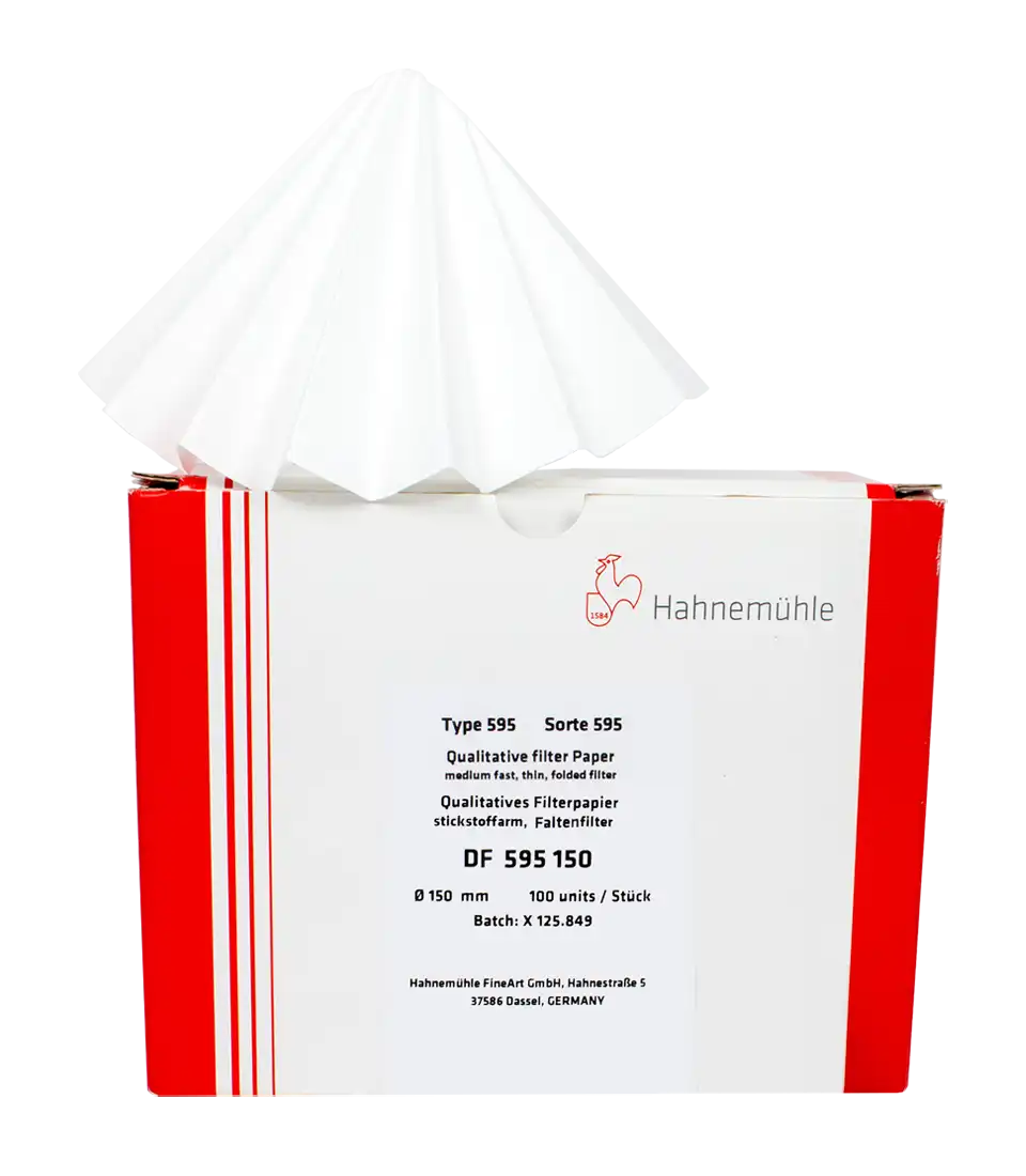 Kalitatif Filtre Kağıdı, Grade 595, Yüksek Derecede Saf, Katlanmış Daire, 90 mm Çap, 100 adet/paket