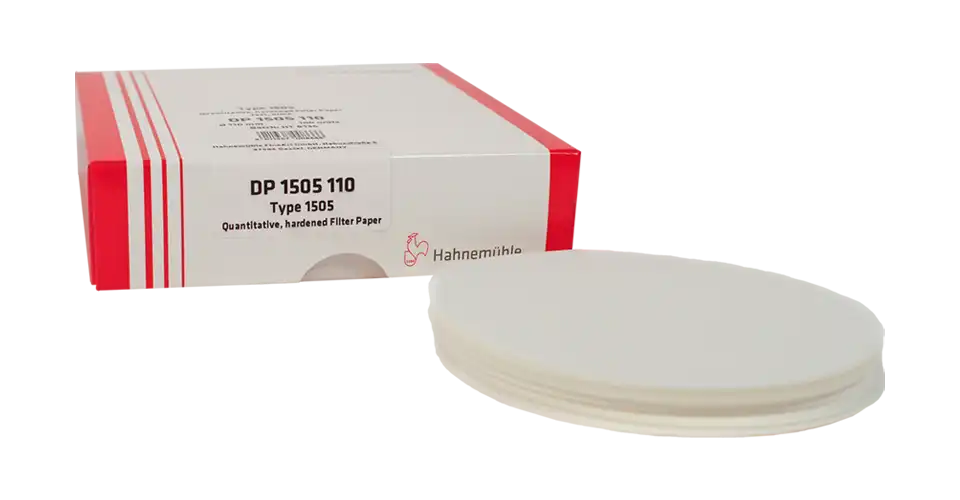 Quantitative Filter Paper, Grade 1505, Ashless, Hardened, Plain Discs, 110 mm Diameter, 100 pcs/pack