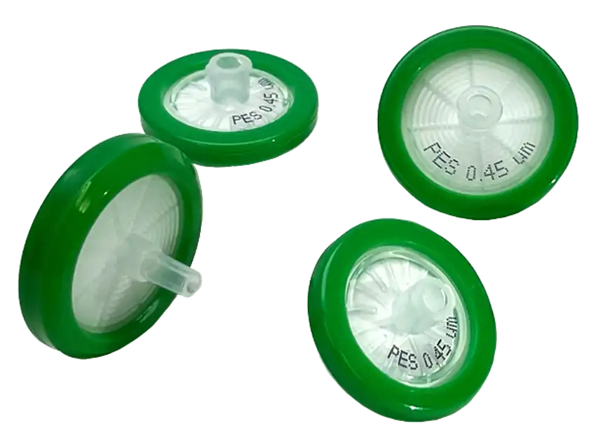 PES (Polietersülfon) Şırınga Ucu Filtre, Hidrofilik, Non-steril, Yeşil Gövde, 0,2 μm, 25 mm, 100 adet/paket