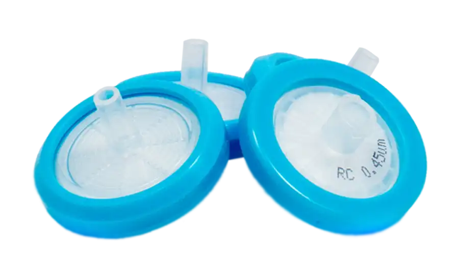 Regenerated Cellulose Syringe Filter, Hydrophilic, Non-sterile, Light Blue Housing, 0,2 μm, 13 mm, 100 pcs/pack