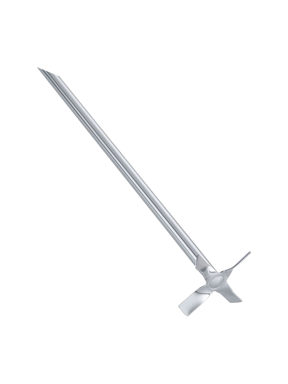 Mekanik Karıştırıcı Şaftı, R 1342, Paslanmaz Çelik, 4-Kanatlı Pervane Kafa, ≤ 2000 RPM, 8 mm Çap, 350 mm Uzunluk, 50 mm Kafa Çapı