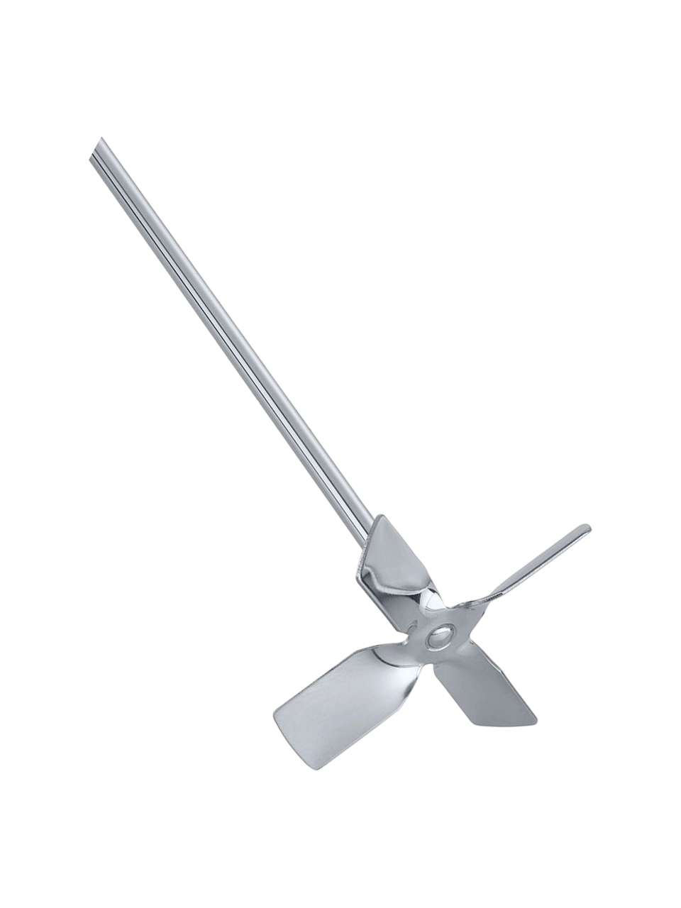 Mekanik Karıştırıcı Şaftı, R 1345, Paslanmaz Çelik, 4-Kanatlı Pervane Kafa, ≤ 800 RPM, 8 mm Çap, 550 mm Uzunluk, 100 mm Kafa Çapı