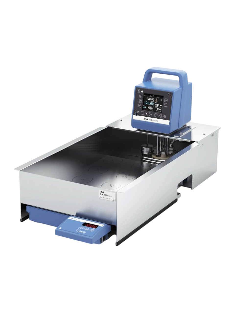 Sirkülasyonlu Su Banyosu, ICC Control IB R RO 15 Pro, Manyetik Karıştırıcılı (0-1200 RPM), Ortam Sıcaklığı-150°C, 18 L/dak Basınç/Emiş Pompası, 15 L Paslanmaz Çelik Banyo, TFT Ekran