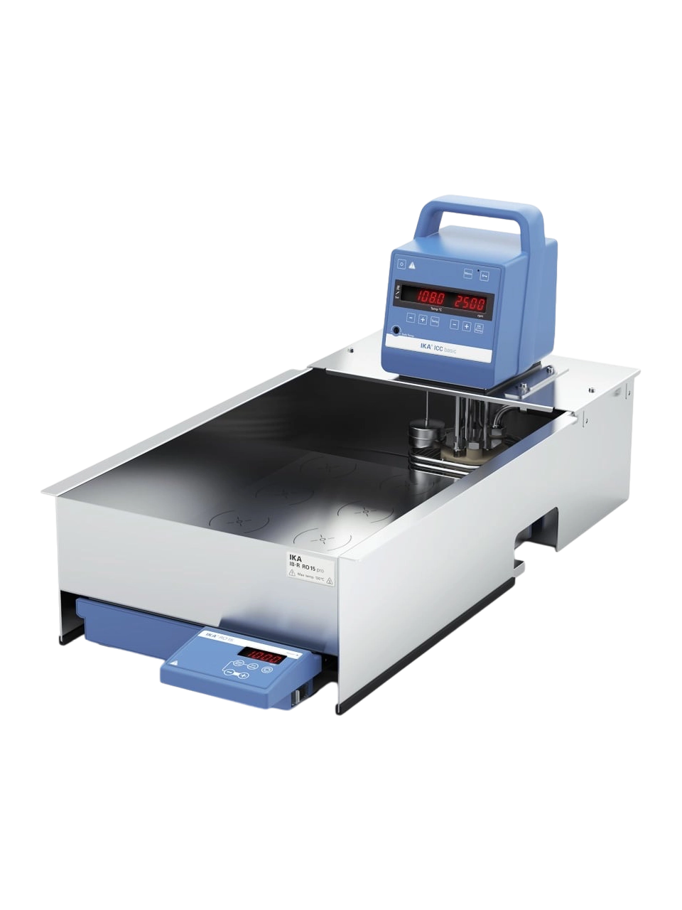 Sirkülasyonlu Su Banyosu, ICC Basic IB R RO 15 Pro, Manyetik Karıştırıcılı (0-1200 RPM), Ortam Sıcaklığı-150°C, 18 L/dak Basınç/Emiş Pompası, 15 L Paslanmaz Çelik Banyo, LED Ekran