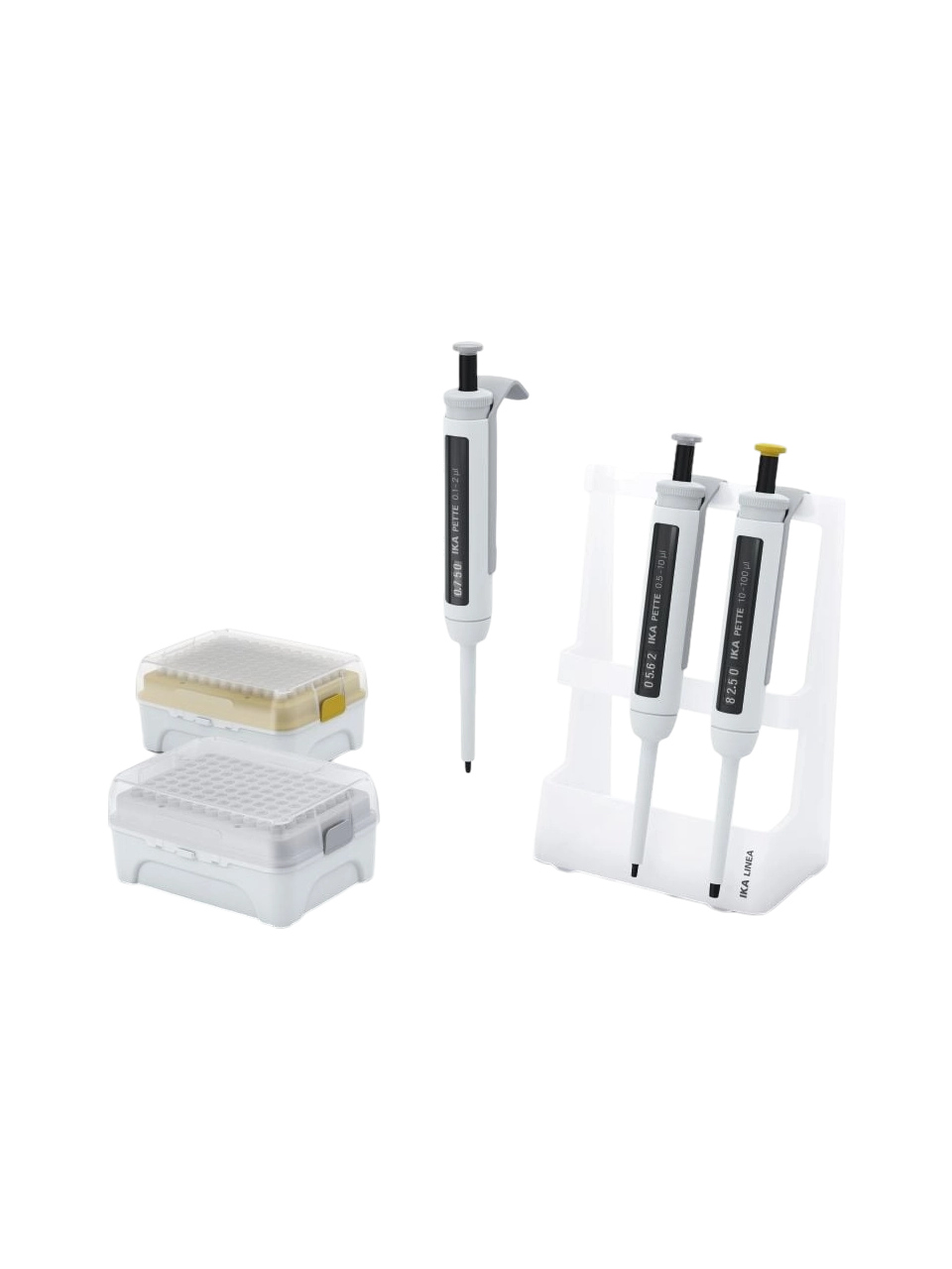 Mikropipet (Otomatik Pipet) Seti, IKA PETTE MicroKit A, Otoklavlanabilir, Tek Kanallı, (0,1-2 µl, 0,5-10 µl, 10-100 µl) Ayarlanabilir Hacimli (Analog), 3 adet/set
