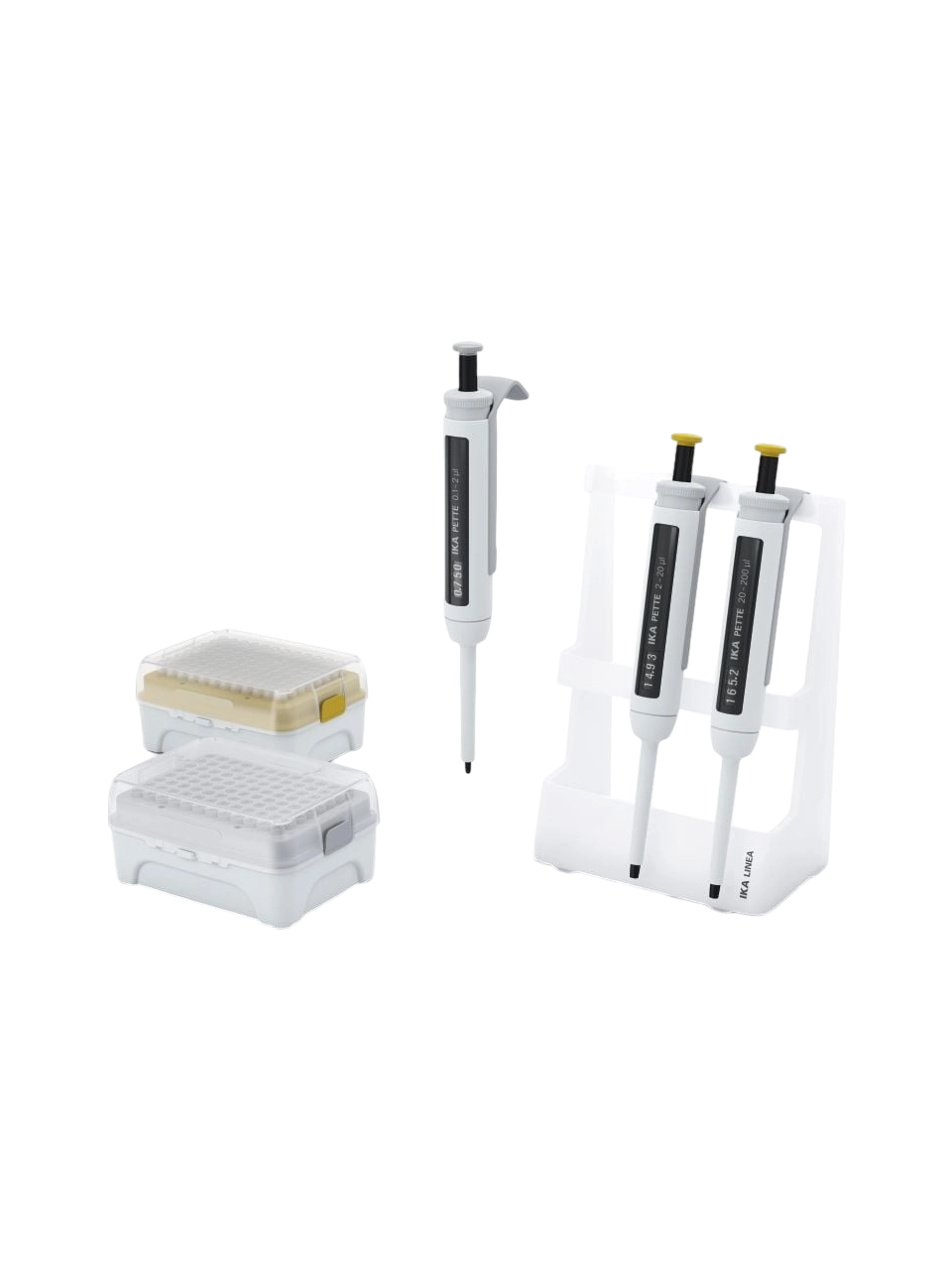 Micropipette (Automatic Pipette) Set, IKA PETTE MicroKit B, Autoclavable, Single Channel, (0,1-2 µl, 2-20 µl, 20-200 µl) Adjustable Volume (Analog), 3 pcs/set