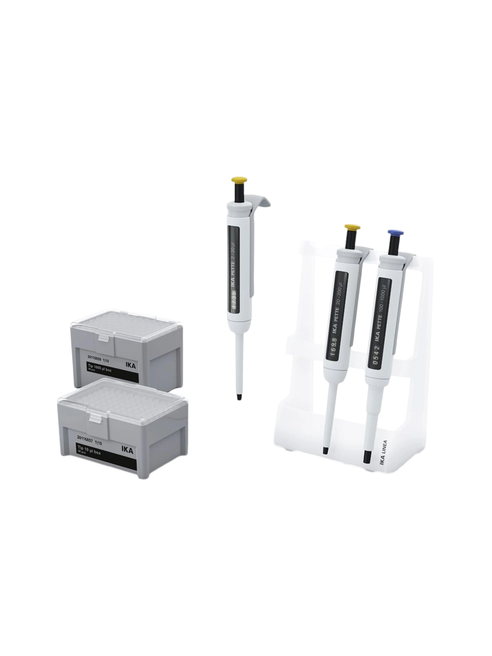 Micropipette (Automatic Pipette) Set, IKA PETTE Classic Kit, Autoclavable, Single Channel, (2-20 µl, 20-200 µl, 100-1.000 µl) Adjustable Volume (Analog), 3 pcs/set