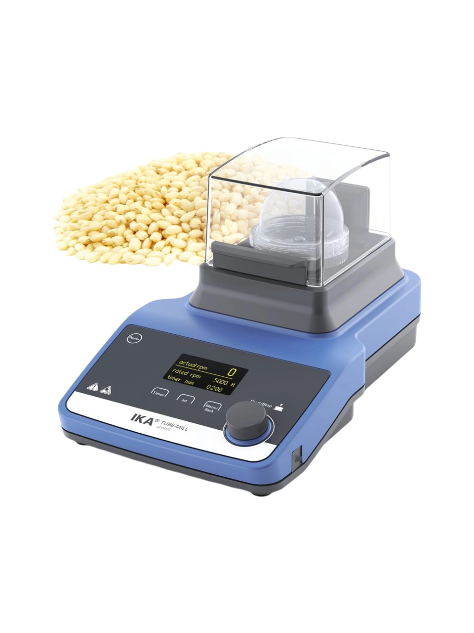 Tüplü Öğütücü, Control Agriculture Solution, 5000-25000 RPM, Zaman Ayarlı, Maksimum 10 mm Tane Boyutu, 40 ml Kullanılabilir Hacim, OLED Hız ve Zaman Göstergesi