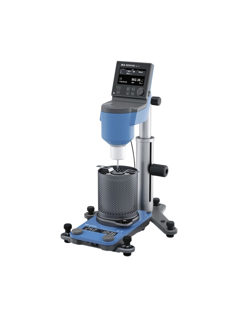 Viskozimetre, ROTATEMP lo-vi Package, IKA ROTATEMP Isıtıcı Tabla Sistemli, 0,01-200 RPM, 600 ml Kap Hacmi, 6000000 mPas Maksimum Viskozite Zaman Ayarlı, TFT Ekran