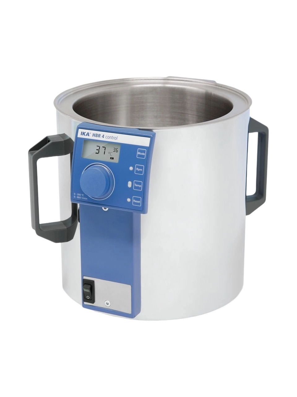 Water Bath, HBR 4 Control, Room Temp.-200°C, with Magnetic Stirrer (150-800 RPM), No Timer, W/O Lid, with PT 1000.60 Temperature Sensor, 4 L Stainless Steel Bath, LCD Display