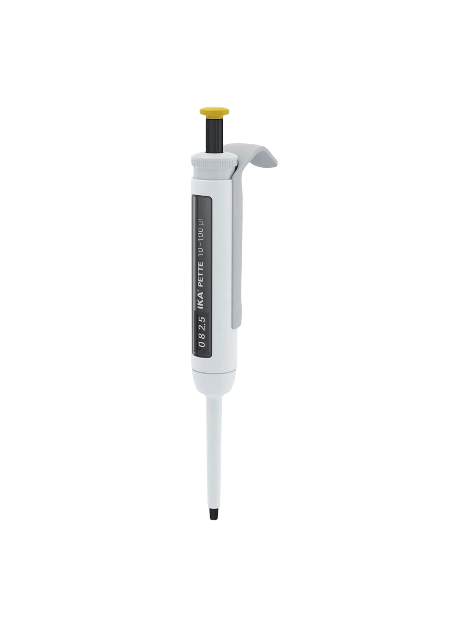 Micropipette (Automatic Pipette), IKA PETTE Vario, Autoclavable, Single Channel, Yellow, 10-100 µl Adjustable Volume (Analog), 0,8 µl Accuracy, 0,1 µl Subdivision