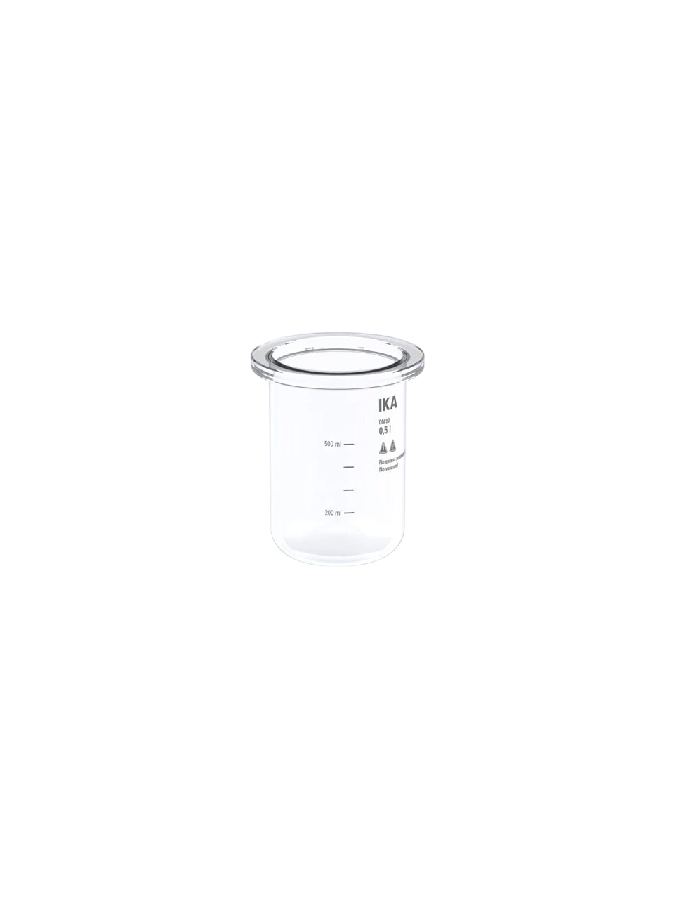 Bioreactor Vessel, HA.gv.sw.0.5, Borosilicate Glass, for IKA Bioreactors, Single-Wall, 120 ml-500 ml Working Volume