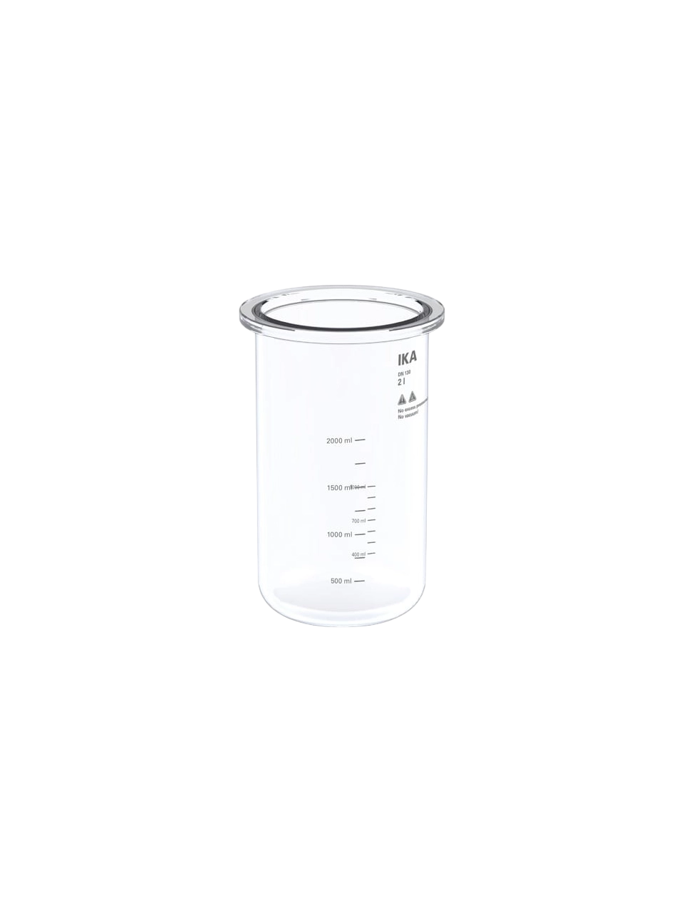 Bioreactor Vessel, HA.gv.sw.2, Borosilicate Glass, for IKA Bioreactors, Single-Wall, 500 ml-2000 ml Working Volume