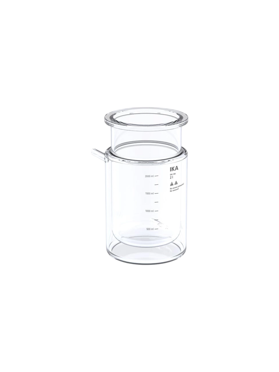 Bioreactor Vessel, HA.gv.dw.2, Borosilicate Glass, for IKA Bioreactors, Double-Wall, 500 ml-2000 ml Working Volume
