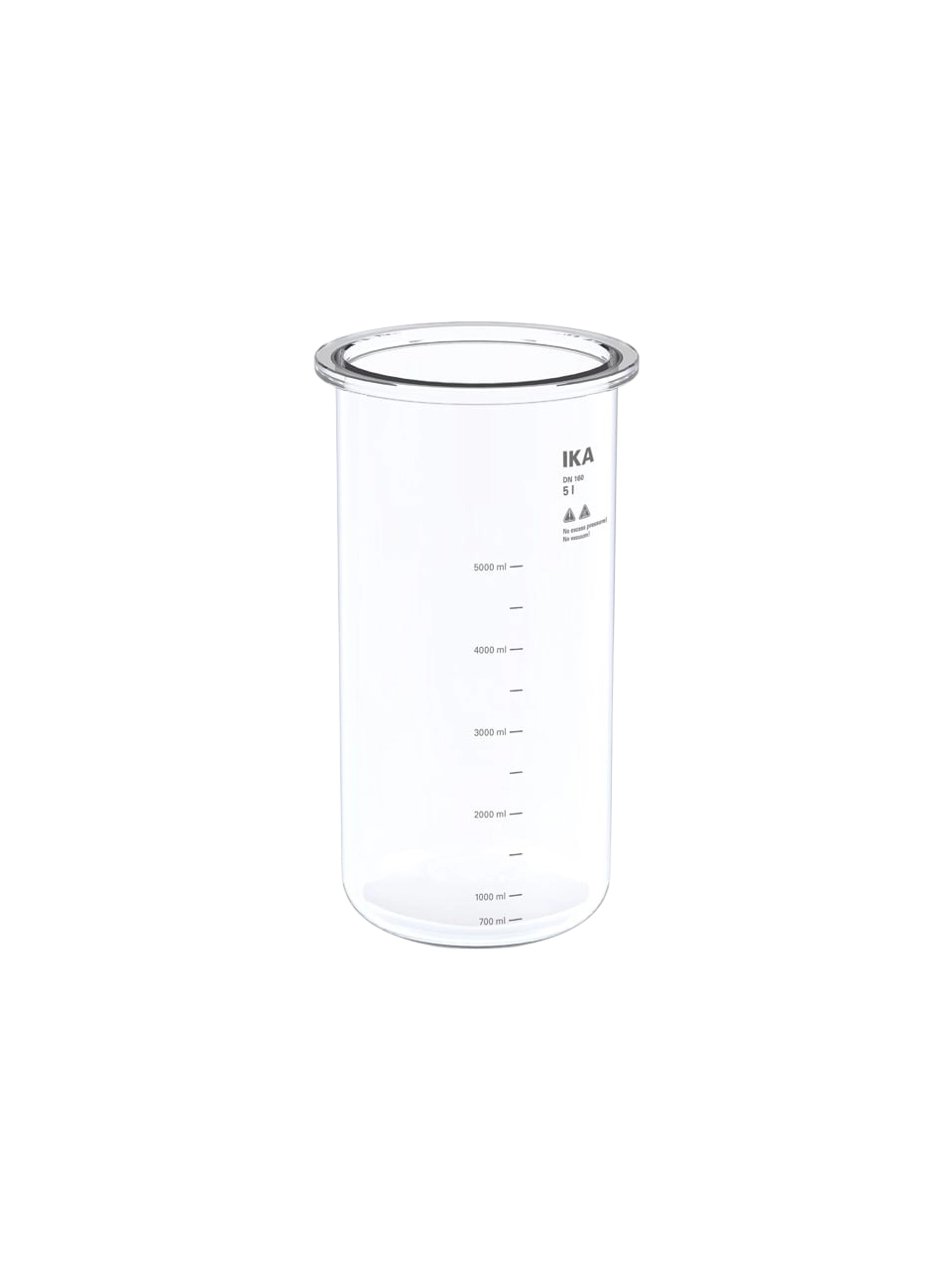 Bioreactor Vessel, HA.gv.sw.5, Borosilicate Glass, for IKA Bioreactors, Single-Wall, 700 ml-5000 ml Working Volume