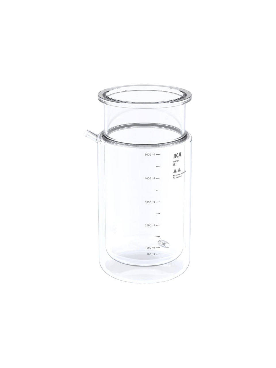 Bioreactor Vessel, HA.gv.dw.5, Borosilicate Glass, for IKA Bioreactors, Double-Wall, 700 ml-5000 ml Working Volume