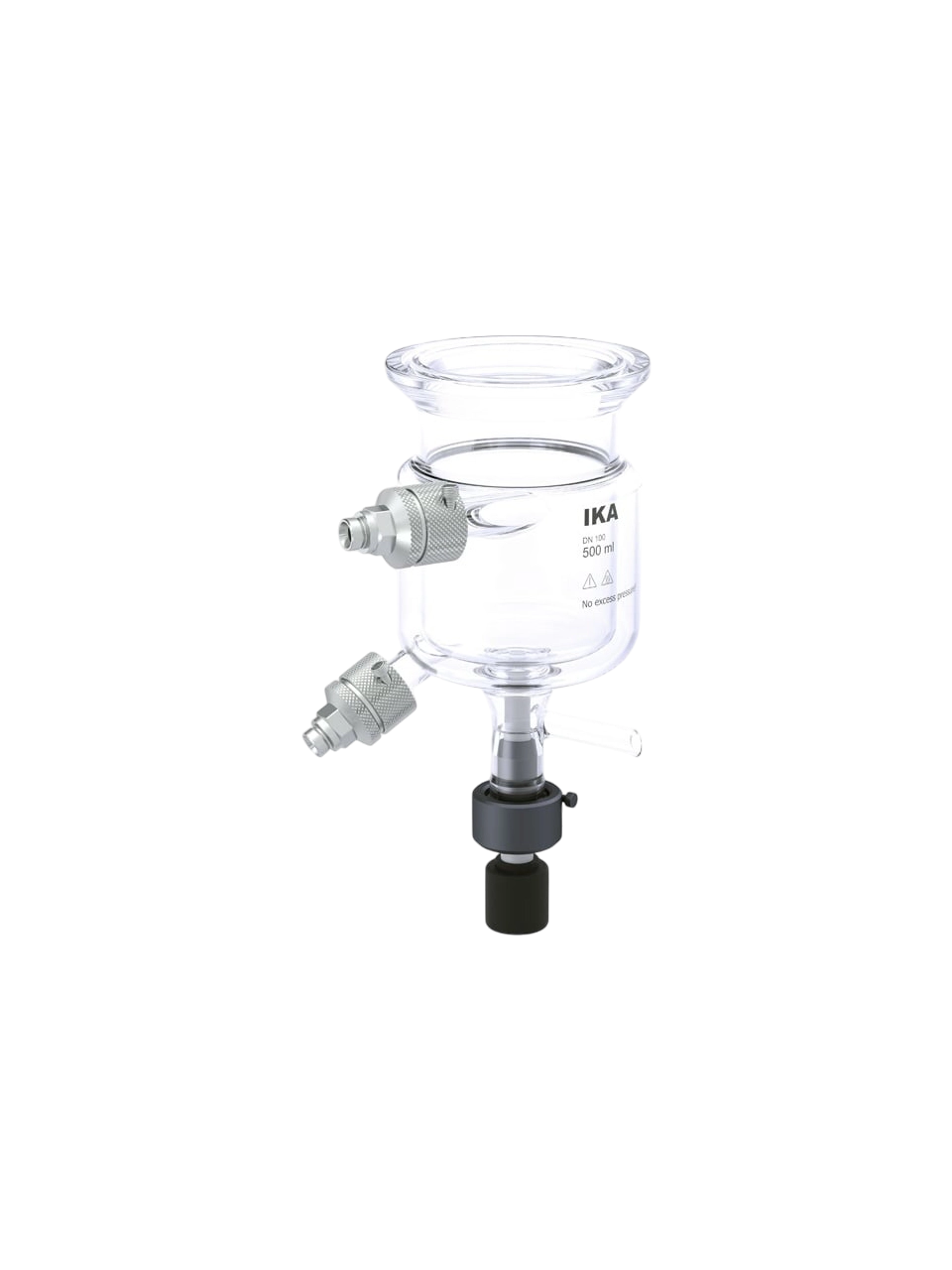 Reaktör Haznesi, SY 500 D, Borosilikat Cam, IKA EasySyn Sentez Reaktörleri İçin, Tahliye Vanalı, 500 ml Hacim