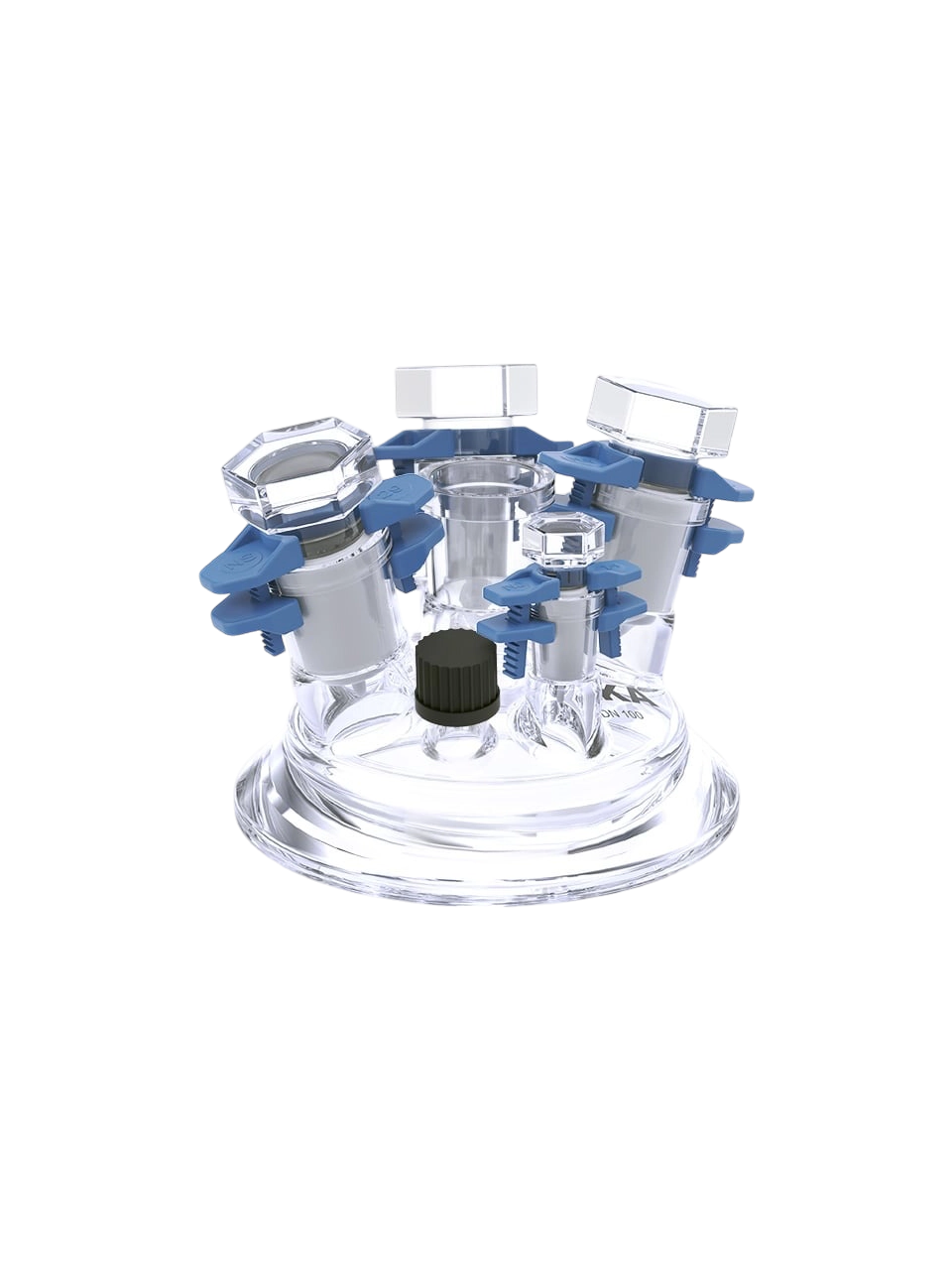 Reactor Lid, SY 100.2, Borosilicate Glass, for 100-250-500-1000 ml IKA EasySyn Synthesis Reactor Vessels, -50°C…+230°C Maximum, 3 mbar Attainable Vacuum, 7 Neck