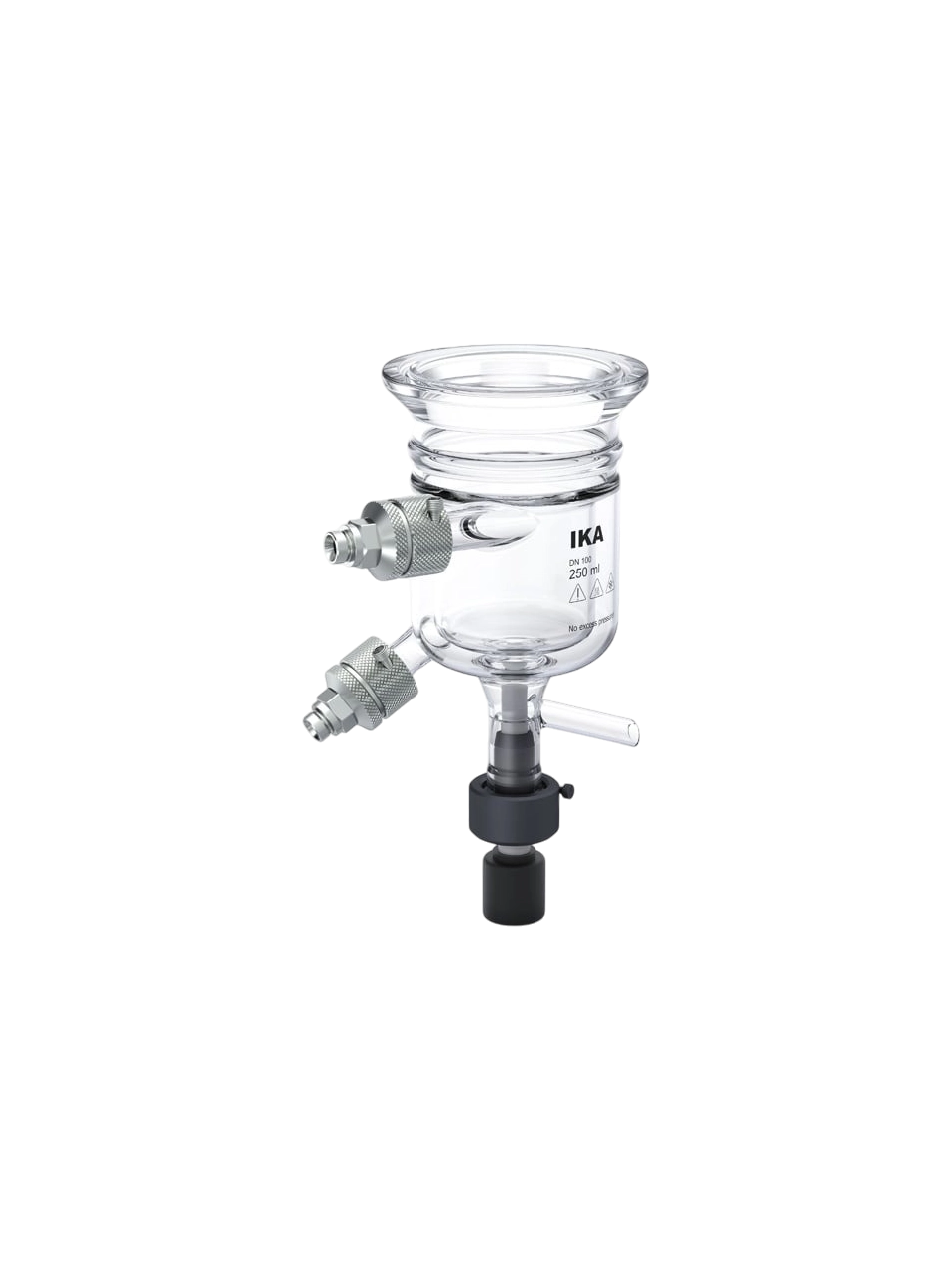 Reaktör Haznesi, SY 250 D, Borosilikat Cam, IKA EasySyn Sentez Reaktörleri İçin, Tahliye Vanalı, 250 ml Hacim