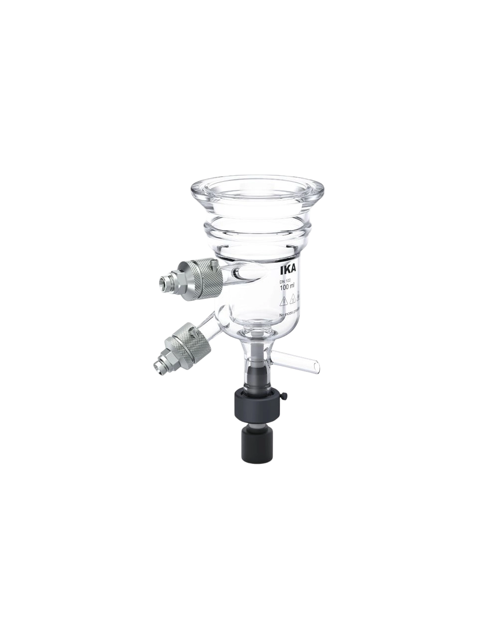 Reaktör Haznesi, SY 100 D, Borosilikat Cam, IKA EasySyn Sentez Reaktörleri İçin, Tahliye Vanalı, 100 ml Hacim